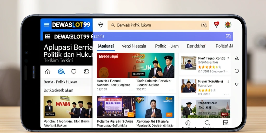 Antarmuka DEWASLOT99 menampilkan berita politik dan hukum terkini dengan jelas.