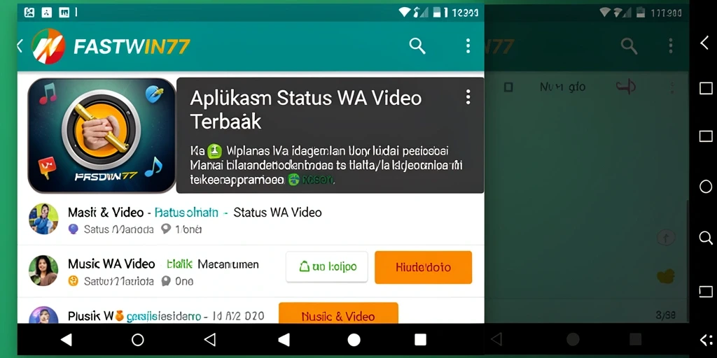Tampilan antarmuka FASTWIN77 yang menarik dan mudah digunakan untuk Status WA Video.