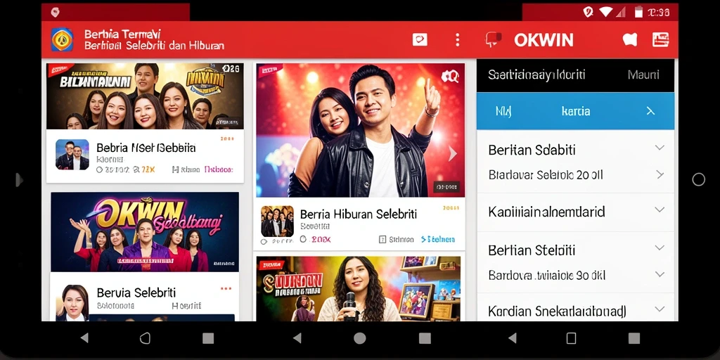 Tampilan antarmuka aplikasi OKWIN yang menarik dan informatif.